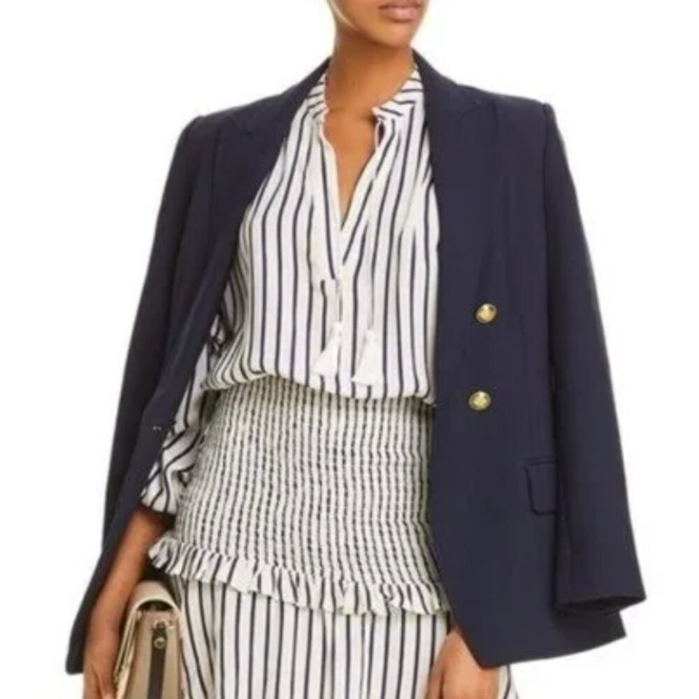 ***AQUA Bloomingdale's Striped Smocked Mini Dress NWT ***